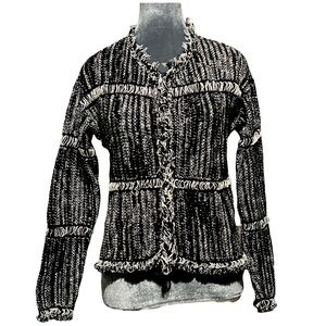 Donna Karen New York sweater jacket with decorative knit detail